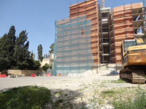 One of the hundreds of new buildings going up in Beirut